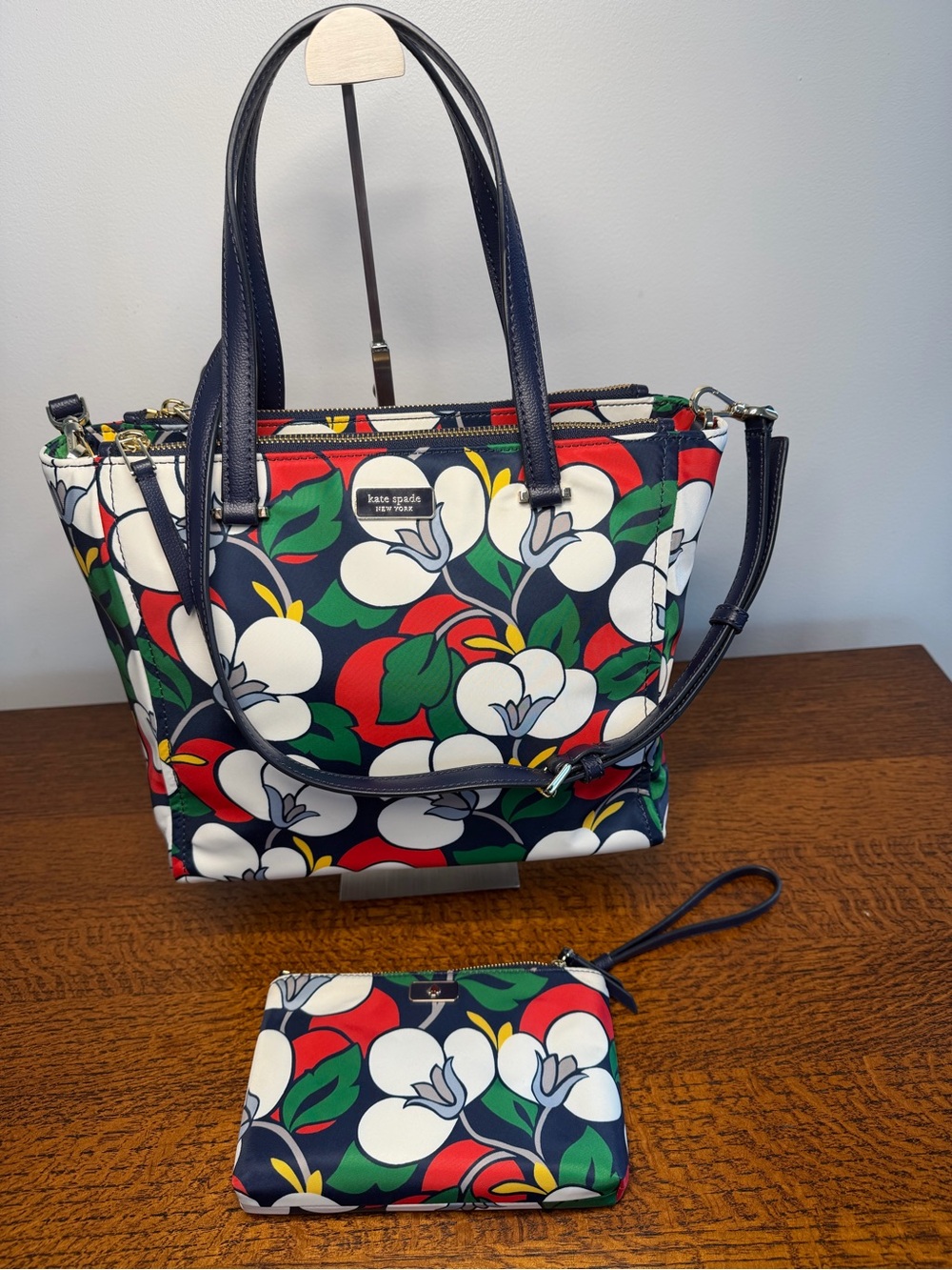 Kate Spade Dawn Breezy Floral Satchel Bag & Matching Wallet Set